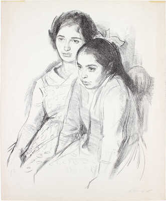 Лянглебен Моисей Вольфович. Дочки художника Лена и Люба